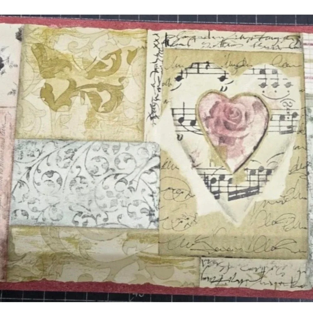 Village Quilt Collage Wallpaper Border 5815140 Patchwork Heart Rose Music 2 Roll
